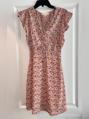 Monteau Pink Floral Tie-Front Mini Dress